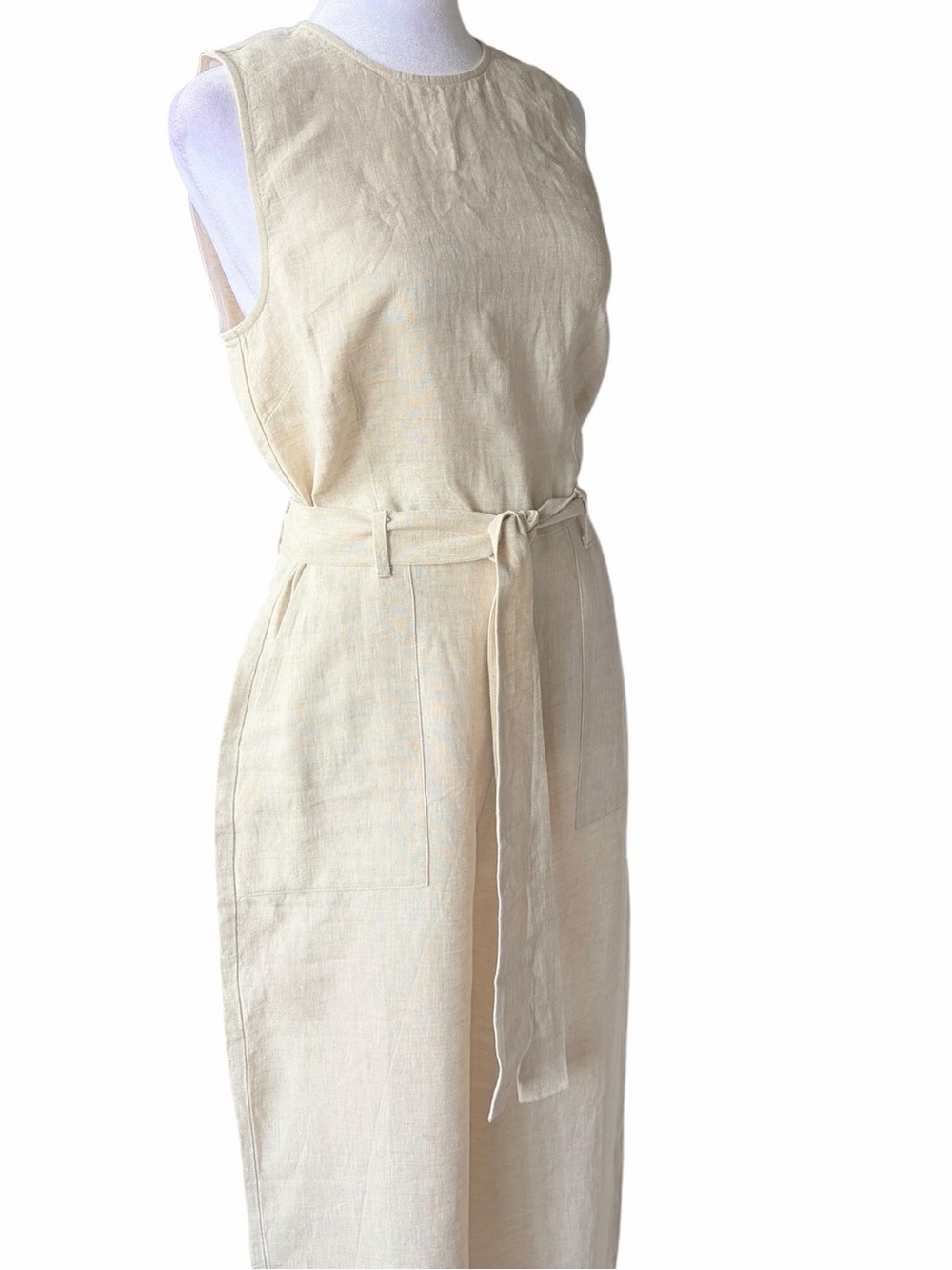 Reformation Naomi Linen Sleeveless Wide-Leg Jumpsuit - Natural - Picture 4 of 9